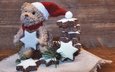 новый год, медведь, мишка, игрушка, тедди, плюшевый, праздник, рождество, печенье, медвежонок, новогодние игрушки