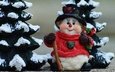снег, новый год, игрушка, снеговик, кофта, праздник, рождество, посох, шляпка, фигурка