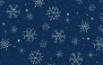 снег, новый год, текстура, зима, снежинки, рождество, синий фон