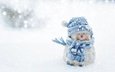 снег, природа, новый год, игрушка, снеговик, праздник, рождество, шапочка, фигурка, снегопад, шарфик