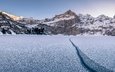 озеро, горы, природа, зима, швейцария, альпы, берн, kandersteg, oeschinensee, oeschinen lake