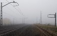 железная дорога, туман