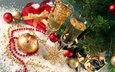 новый год, снежинки, маска, ветки, сердечко, ель, игрушки, свеча, подарок, праздник, рождество, коробочка, бусины, фужеры