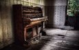 дом, комната, пианино, старое, музыкальный инструмент, заброшенный