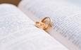 текст, кольца, свадьба, книга, обручальные кольца, крупным планом, библия