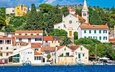 море, город, лодки, дома, набережная, архитектура, хорватия, rogoznica, рогозница