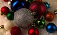 новый год, шары, зима, разноцветные, шарики, праздник, рождество