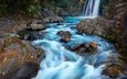 река, камни, водопад, новая зеландия, tawhai falls, tongariro national park, национальный парк тонгариро