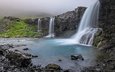 река, скала, исландия, водопады, скоугафосс, водопад скоугафосс