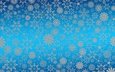 снег, новый год, текстура, снежинки, узор, орнамент, белые, много, голубой фон, праздник, рождество, снегопад