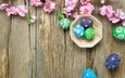 весна, корзина, розовые цветы, пасха, яйца