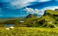 горы, природа, пейзаж, остров, озёра, овцы, шотландия, луга, скай