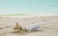 море, песок, пляж, лето, бутылка, письмо