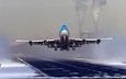 самолет, авиация, взлетная полоса, посадка, пассажирский лайнер, boeing 747, dutch airline