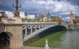 река, мост, париж, франция, мост александра iii, mishuk, seine river