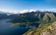 облака, горы, скалы, природа, камни, острова, норвегия, лофотенские