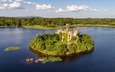 озеро, замок, остров, ирландия, mac dermott's castle, lough key