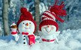 фигуры, поздравление, рождество, снеговики, смешные, забава
