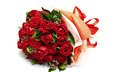 цветы, бутоны, розы, красные, бутон, букет, лента, романтик