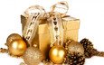 новый год, шары, шарики, подарок, рождество, шишки, xmas, декорация, счастливого рождества, голден