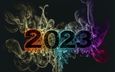 новый год, абстракция, черный фон, дата, год, 2023