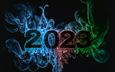 новый год, абстракция, черный фон, дата, 2023