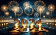 огни, новый год, салют, цифры, numbers, голден, феерверк, 2024