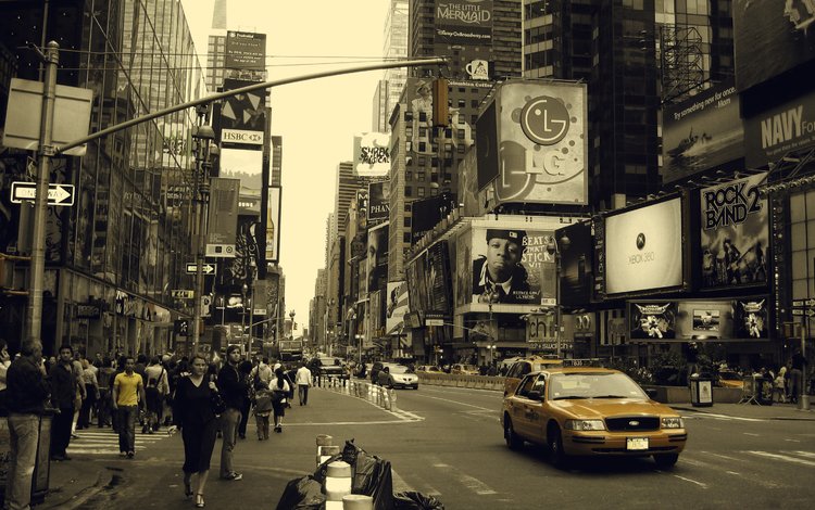 нью-йорк, чб, такси, new york, bw, taxi