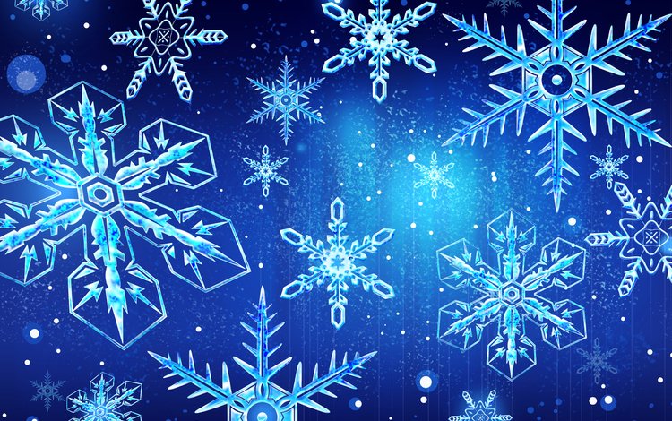 зима, снежинки, синий, winter, snowflakes, blue