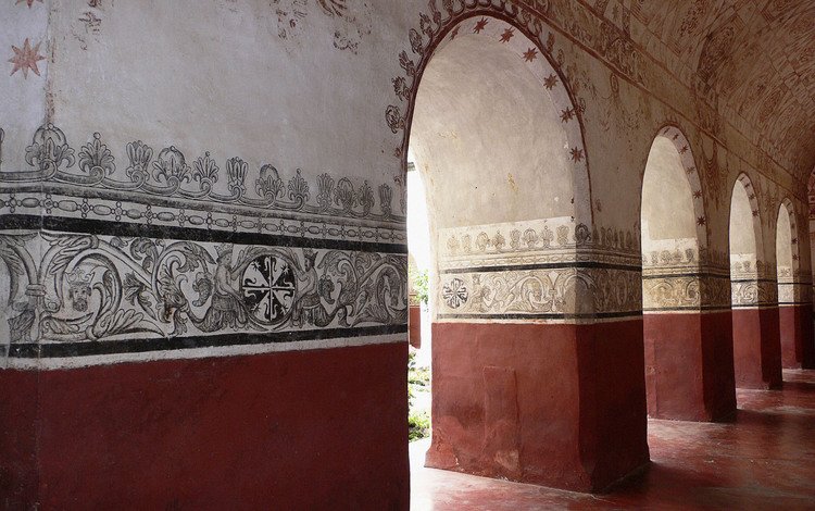 стена, роспись, арка, wall, painting, arch