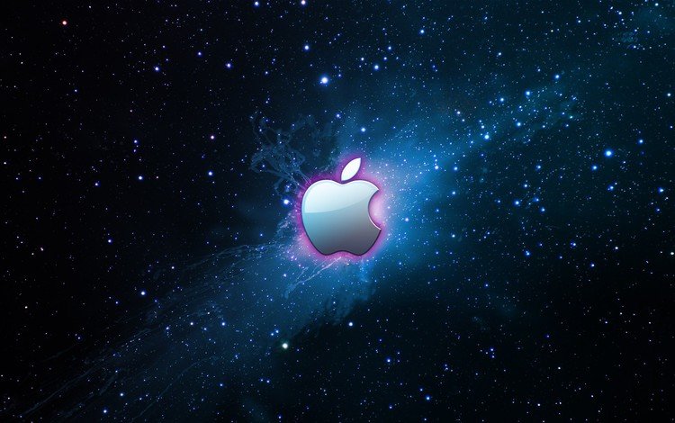 синий, звезды, логотип, эппл, blue, stars, logo, apple