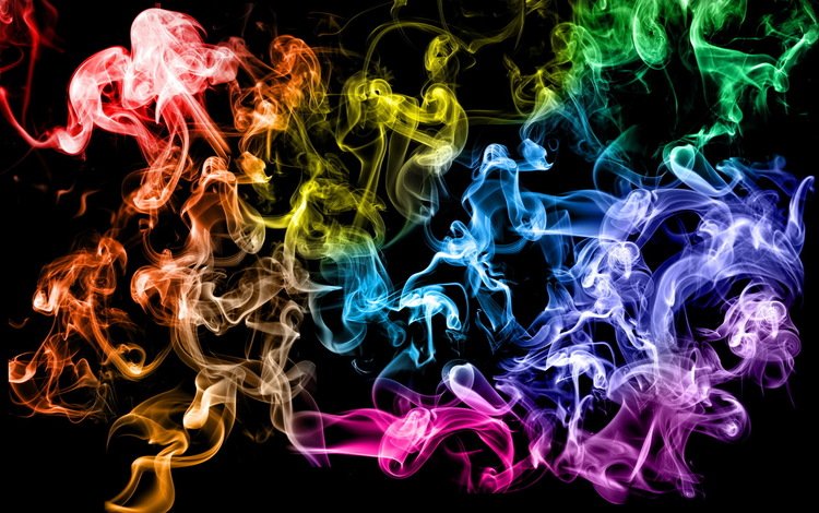 дым, разноцветный, кольца, smoke, colorful, ring