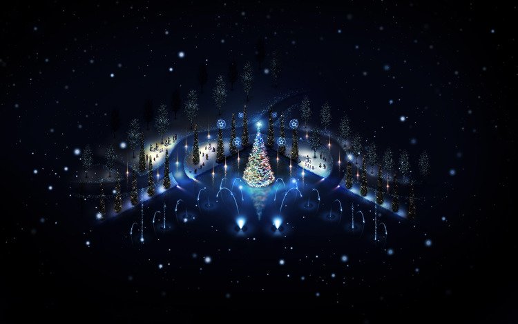 ночь, снеговики, огни, новый год, елка, зима, игрушки, праздник, нарядная, night, snowmen, lights, new year, tree, winter, toys, holiday, elegant
