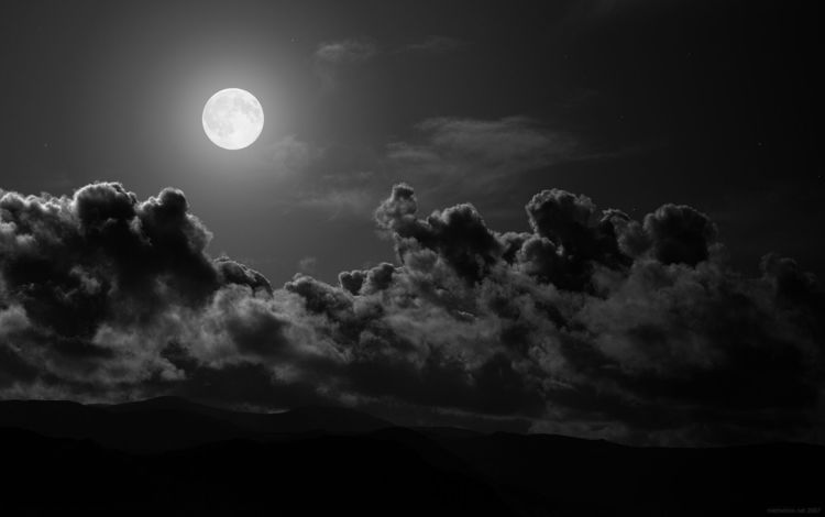 облака, ночь, луна, clouds, night, the moon