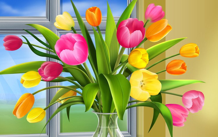букет, тюльпаны, bouquet, tulips
