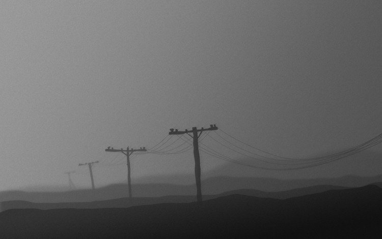 провода, столбы, черно-белая, серый, wire, posts, black and white, grey