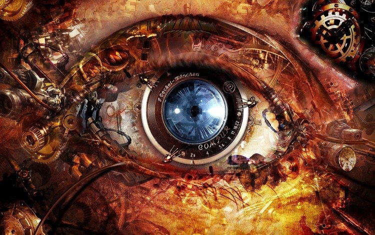 глаз, линза, механизм, стимпанк, eyes, lens, mechanism, steampunk