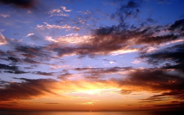 небо, облака, солнце, закат, цвет, the sky, clouds, the sun, sunset, color