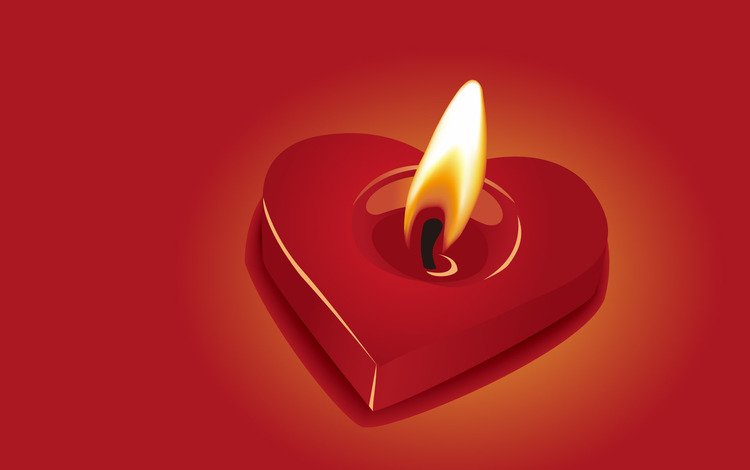 сердечко, огонь, свечка, heart, fire, candle