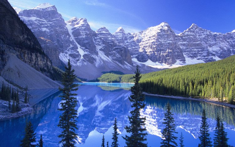 горы, отражение, снежные вершины, горное озеро, mountains, reflection, snowy peaks, mountain lake