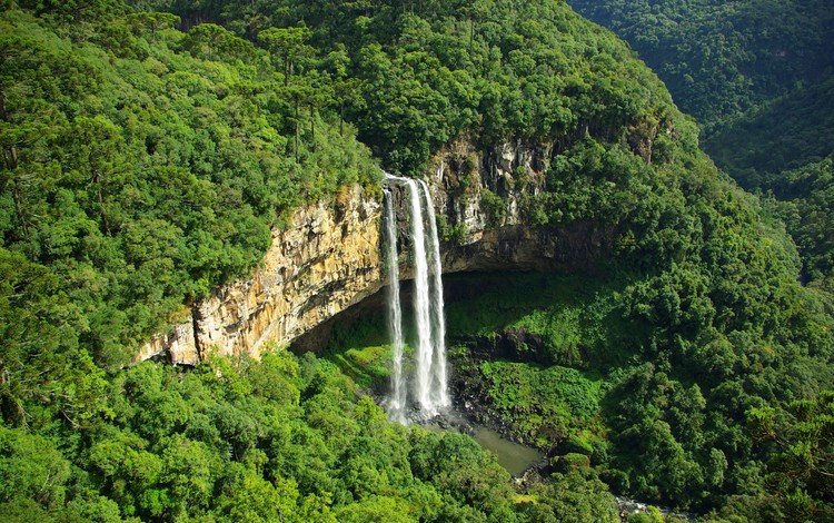 горы, зелень, водопад, mountains, greens, waterfall