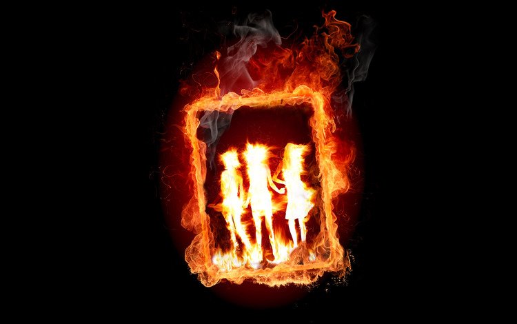 пламя, картина, огонь, черный фон, горящая картина, flame, picture, fire, black background, burning picture