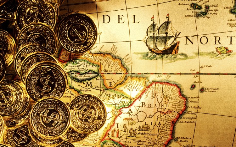 карта, деньги, пираты, золото, монеты, валлпапер, map, money, pirates, gold, coins, wallpaper
