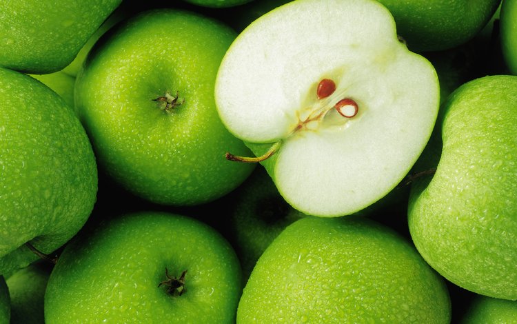 зелёный, капли, еда, яблоки, green, drops, food, apples