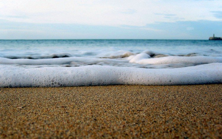 небо, волны, море, песок, свобода, пена, the sky, wave, sea, sand, freedom, foam