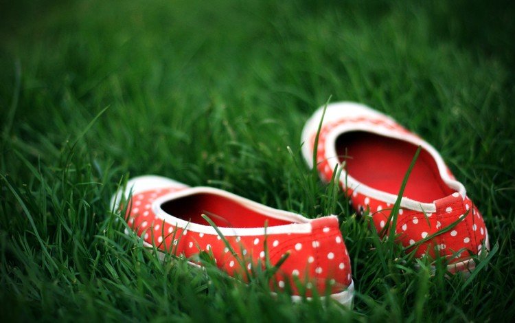 трава, зелёный, обувь, горошек, grass, green, shoes, polka dot