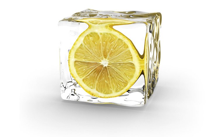 минимализм, лимон, ice cube, minimalism, lemon