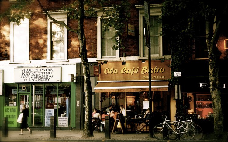 лондон, кафе, улица, англия, on the shaftsbury, london, cafe, street, england