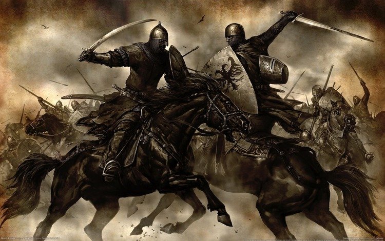 мечи, mount & blade, схватка, рыцари, swords, fight, knights