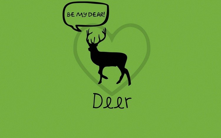 зелёный, олень, любовь, игра слов, green, deer, love, word game